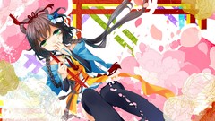 Flowers dress collar Ribbons skirts multicolor smiling long 