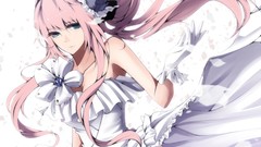 Flowers dress gloves pink hair vocaloid megurine luka