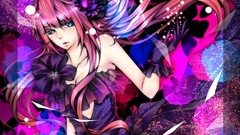Flowers dress gloves pink hair vocaloid megurine luka
