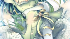 Flowers dress gloves Ribbons long hair pantyhose sandals 