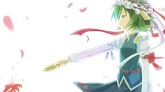 Flowers dress hats Ribbons skirts anime girls green eyes flower 