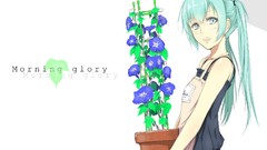 Flowers dress long hair blue eyes hatsune miku vocaloid 
