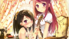 Flowers dress navel curtains skirts armchairs blush smiling 