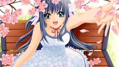 Flowers dress Ribbons anime girls cherry blossoms shuffle Yae 