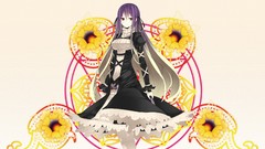 Flowers dress Ribbons blondes long hair anime girls brown eyes 