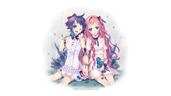 Flowers dress Ribbons blush pink hair long hair anime girls 