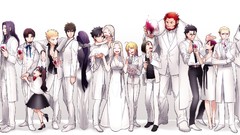 Flowers dress rider saber red eyes gloves Ribbons long hair 