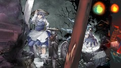 Flowers dress socks blue hair long hair short hair gray hair 