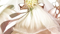 Flowers earrings white dress redheads