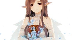 Flowers elves anime girls sword art online yuuki asuna upscaled