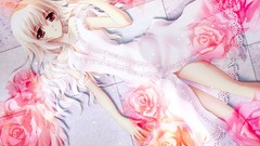 Flowers eyes roses Anime legs anime girls