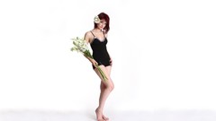 Flowers eyes white background socks legs models susan coffey 