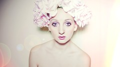 Flowers eyes woman colors