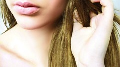 Flowers eyes woman faces long hair