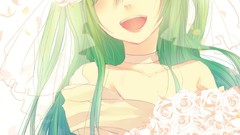 Flowers faces hatsune miku vocaloid wedding dresses