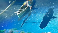 Flowers fantasy art Boats