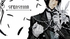 Flowers feathers Anime kuroshitsuji sebastian michaelis black 