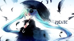 Flowers feathers dress anime girls hatsune miku vocaloid