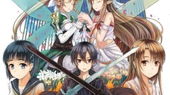 Flowers fire Anime Fairies elves Swords flames blondes long 