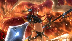 Flowers fire weapons Swords anime girls vocaloid megurine luka 