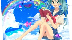 Flowers fish Ribbons skirts rainbows school uniforms hatsune 