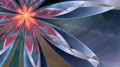 Flowers Fractals abstract glow digital art