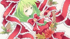 Flowers Games Ribbons green eyes green hair touhou kagiyama hina