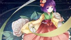 Flowers Games roses brush calligraphy short hair touhou purple 