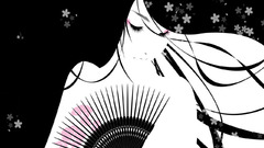 Flowers geisha monochrome drawings