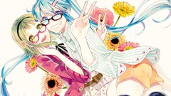 Flowers glasses white background Shorts Ribbons smiling long 