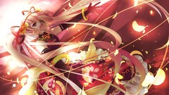 Flowers gloves Ribbons pink hair long hair vocaloid flower 
