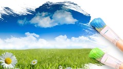 Flowers grass clouds Brushes