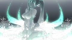 Flowers gray long hair glowing hatsune miku vocaloid miku 