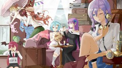 Flowers groups wings Anime Bags blondes pink hair anime girls 