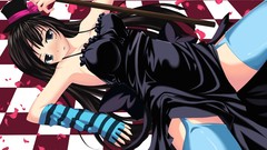 Flowers hats anime girls akiyama mio k - on black dress black 