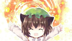 Flowers hats closed eyes brunettes short hair touhou open mouth 