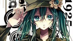 Flowers hats long hair green eyes uniforms hatsune miku 