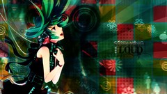 Flowers headphones anime girls hatsune miku vocaloid video games