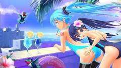 Flowers Holidays Plants Oceans Beaches anime girls hatsune miku 