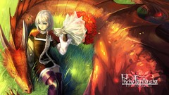 Flowers horns white hair anime girls blue eyes braids pixiv 