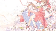 Flowers land bubbles Anime brown dress anime girls hakurei 