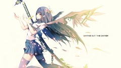 Flowers leaves Butterflies weapons wings Swords chains long 