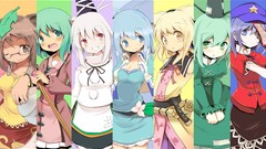 Flowers leaves Stars glasses dress hats Undead white hair red 