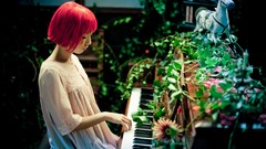Flowers leaves woman Horses piano bokeh instruments asians pink 