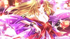 Flowers lights dress horns red eyes lanterns bows chains 