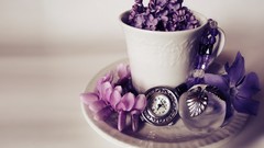 Flowers lilac purple flowers lavender watches cups