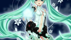 Flowers long hair anime girls hatsune miku vocaloid miku append 