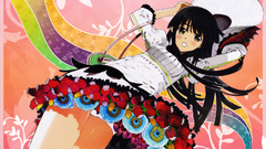 Flowers long hair black