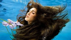 Flowers long hair fantasy