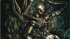 Flowers love death Robots skulls skeletons science fiction 